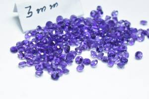 Pierre précieuse améthyste naturelle forme ronde diamant coupe 2 mm 2.5mm 3 mm 3.5mm 4 mm 4.5mm pierre précieuse améthyste pierre améthyste de guérison - Product Image 2