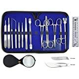 20 PCS ADVANCED BIOLOGY LAB ANATOMY MEDICAL STUDENT DISSECTING DISSECTION KIT SET WITH <b>SCALPEL</b> <b>KNIFE</b> HANDLE BLADES #10 + #11 - Product Image 3