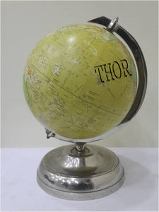 Accesoire boule pivotante de carte du monde, Globe de bureau de couleur jaune, articles pour Table du collège - Product Image 3