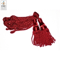 Cordon en soie gris à pompons décoratif, cordon en soie Royal Stewart pour la cérémonie, pour bandes et dossards, cordons en laine OEM, pompons en soie pour l'artisanat