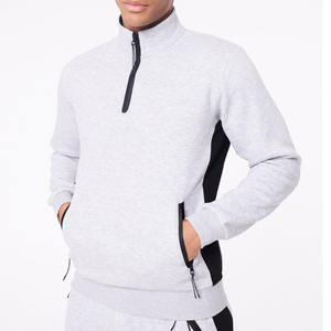 GAF Style <b>Men</b> Fitness Zipper Long Sleeve Slim Fit Top Quality Hoodies Half <b>Zip</b> Solid Color <b>Men</b> Plain Unisex Sweatshirt - Product Image 5