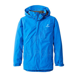 Veste de pluie pour homme en toile imperméable et coupe-vent à col montant, taille plus - Product Image 3