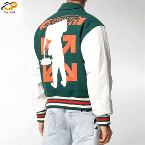 Chaqueta de aviador de la universidad para hombre, Parche de mosaico personalizado de doble color bordado - Product Image 5