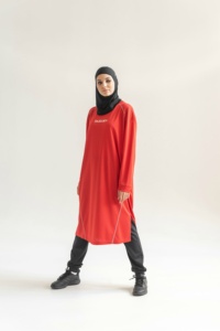 เสื้อแบรนด์แฟชั่นพร้อมระบบหายใจขนาดเล็กสำหรับกีฬาที่ใช้งานแฟชั่นสไตล์อิสลามเจียมเนื้อเจียมตัว - Product Image 6