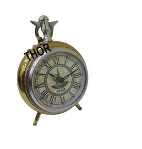 Reloj de mesa redondo dorado para decoración del hogar, reloj de escritorio pulido cromado de estilo moderno para dormitorio, oficina, escuela, sala de estar - Product Image 5