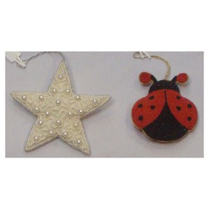 Christmas Hanging Ornament Insect & Star Shape Nice Beaded Work - Product Image 1