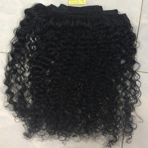Venta al por mayor Raw sin procesar doble dibujado italiano Curl solo donante piel trama cabello humano tejido paquetes de pelo rizado profundo de Vietnam - Product Image 2