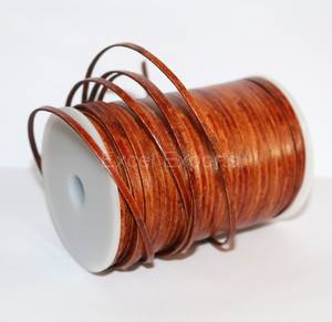 100% Genuine Antique Brown Leather <b>String</b> Rope Round Thong Cord for DIY Jewelry Making-Necklace or <b>Bracelet</b> for Shoes Belts - Product Image 2