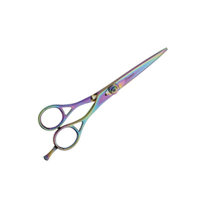 Ciseaux de coiffeur et d'amincissement enduits de titane bleu 2023 Ciseaux de coupe et d'amincissement de cheveux à lame droite et incurvée avec pointe émoussée - Product Image 2