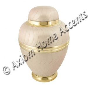 Urna de cremación de latón para adultos, Color esmaltado de agua oceánico, niquelado, humanos para cenizas, acentos para el hogar Axiom, hecho en India - Product Image 5