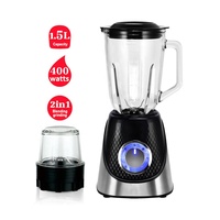 2 In1 400w1.5L Rvs Base Glazen Pot Tafel Blender Fruit Blender Verse Sap Blender Met Krachtige Mengen Mot