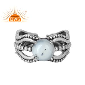 Bague en argent Sterling, magnifique bijou blanc avec des pierres précieuses, utilisé pour toutes les tailles, produit de fabrication, - Product Image 1