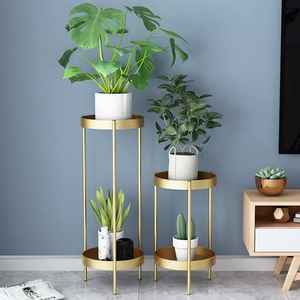 2-3 Tier Indoor Wedding Iron Shelf Holder Elegant Gold Flower Stand <b>Ladder</b> Planters Tall Metal Display Stand for Home <b>Decor</b> - Product Image 4