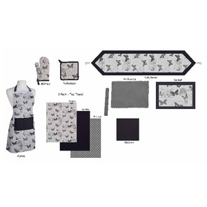 Drapeaux de cuisine en coton certifié en Denim avec logo imprimé, 3 pièces, collection 100% biologique - Product Image 6