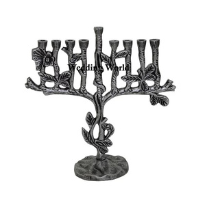 Bougeoir de créateur en métal menorah de créateur de haute qualité fait à la main nouveau bougeoir plaqué nickel vente en gros - Product Image 4