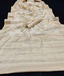 Banarasi Seda Sarees Fiesta Desgaste Boda Indio Étnico - Product Image 4