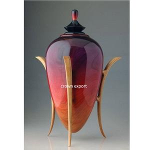 Urnes de crémation en aluminium imprimé de feuilles d'automne multicolores urnes de crémation funéraires pour cendres humaines adultes urnes avec support - Product Image 4