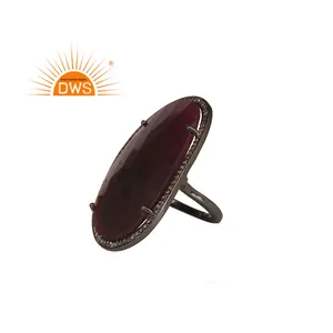 Anillo apilable de piedras preciosas de diamante Natural y rubí de Plata de Ley 925 para mujer, joyería para mujer, regalo para ella - Product Image 1