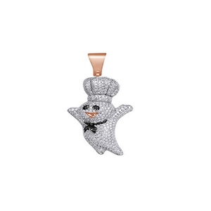 Hip Hop Style 10K Yellow Gold Pillsbury Chef Diamond Iced Out Round Brilliant Cut Party Wear Pendant Fashionable Charms - Product Image 1