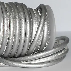 High quality Silver Color Leather Cord in Round Shape for DIY craft jewelry and other accessories at whole sale price