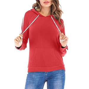 Venta al por mayor de invierno sólido de algodón pesado de las mujeres de gran tamaño de impresión personalizada frente pulóver con capucha OEM servicio Anti-pilling transpirable - Product Image 5