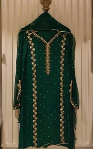 NEW--BEAUTIFUL----KURTA WITH PANT FOR Party-wear-dress with Beautiful--applique work for Party/ Wedding =2021. - Product Image 2