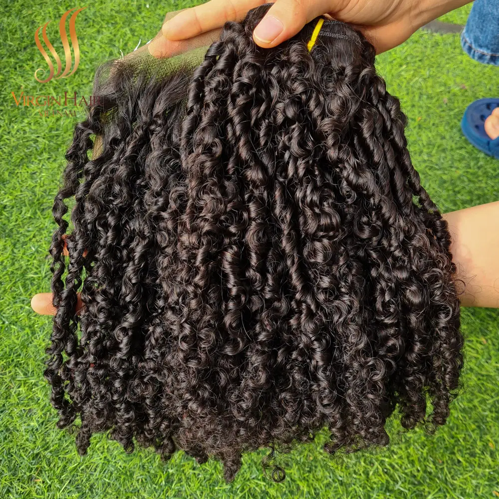 Vietnamese double drawn short pixie cut curly wig raw virgin Brazilian cuticle aligned hair