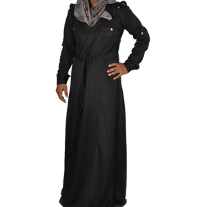 Robe Abaya en Tissu de Haute Qualité XXL Magnifiquement Conçu Ethnique Epaulette Cordon de Serrage Taille Poches Avant Longue Dernière Mode - Product Image 2