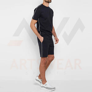 T-shirt à manches courtes et Short pour hommes, ensemble deux pièces décontracté 100% coton, vêtements de plage, survêtement de sport, 2022 - Product Image 2