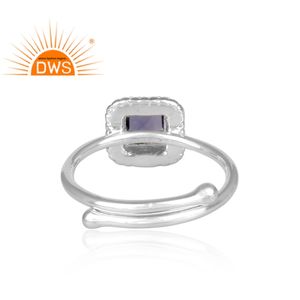 Iolite conjunto de plata de ley fina proveedor de joyas de diseñador elegante Retro anillo de piedras preciosas joyas - Product Image 4