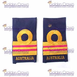 Alta calidad Royal Australian Teniente Comandante Slip-On Charretera Tamaño personalizado 3D Insignias bordadas-Venta al por mayor - Product Image 5