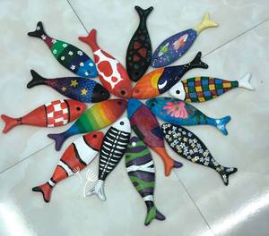 En bois naturel poisson pour tenture murale-galerie-poisson En Bois pour art mural. - Product Image 4