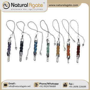 Meilleur Prix pierre naturelle suspendue Torsadée 3pcs Baguettes Pendules Chakra Pendules | Pendule de pierres précieuses - Product Image 3