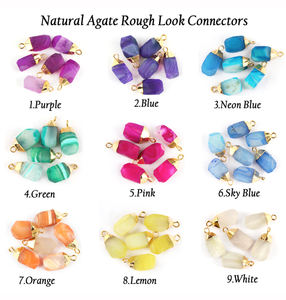 Connecteur plaqué or, 50 pièces, en agate blanche, pendentif à simple feuille, résultats de breloques, vente en gros - Product Image 2