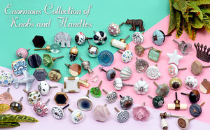 Fait à la main En Laiton Argenté Affleurant Rectangulaire Boutons de Tiroir Commode Armoire Porte Peinte À La Main - Product Image 4