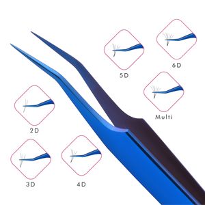 Blue Eyelash Extension Volume 12mm 35deg Tweezer for Eyelash Extensions Private Label, Heavy Duty Eyelash Extension Tweezer - Product Image 4
