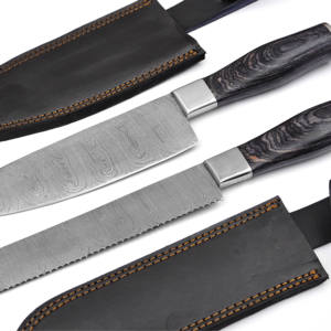 Xyj couteaux de cuisine en acier inoxydable, lame de cuisine avec manche en bois, conception Logo personnalisé - Product Image 4