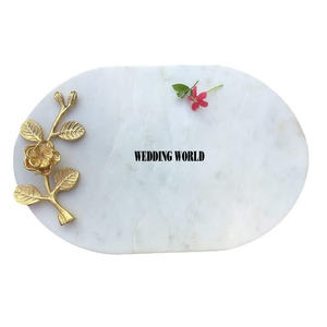 Plateau de service décoratif en marbre pour la cuisine Plateau design fait à la main de qualité supérieure Plateau de service en marbre classique et élégant en gros - Product Image 1