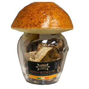 CHAMPIÑONES PORCINI SECOS Y SABORIZADOS, Boletus Edulis, Enteros, Hechos en Italia, Calidad Extra, Etiqueta Personalizable, en Frasco - Product Image 1