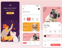 Top Notch E-Commerce Pet Shop App Meilleure conception d'application de soins mobiles pour animaux de compagnie pour la version Internet