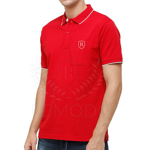 T-shirts personnalisés pour hommes en polyester/coton tricoté, col roulé, manches courtes, séchage rapide, écologiques, pour le golf, athlétiques, décontractés - Product Image 3