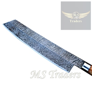 Custom Handmade Professional Damascus Kitchen Chef Knife With custom Wooden Box {MS-40} - Product Image 5