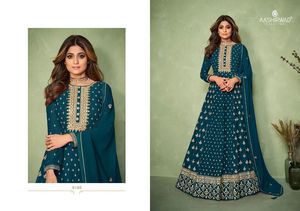 Georgette ชุดงานปักลายแบบหนัก,ชุดวอคเกอร์และลูกไม้เต็ม Santoon ด้านล่างสวยงาม Anarkali ขนาดใหญ่ - Product Image 3