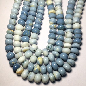 Perles de pierres précieuses en vrac d'opale bleue forme de cocarde lisse qualité naturelle certifiée pierre fabrication de bijoux collier/bracelet en gros - Product Image 4