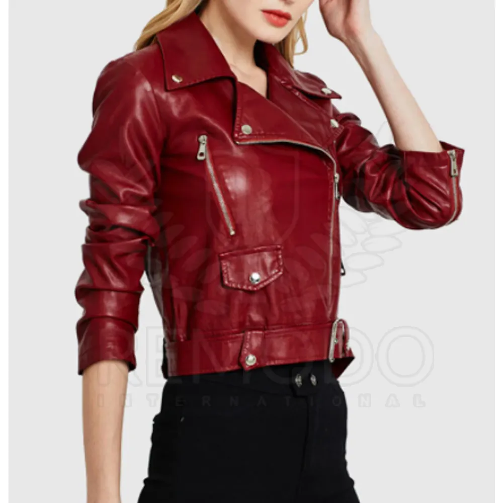 Blouson en cuir de vache pour femmes, OEM, à la mode, taille personnalisée, meilleure qualité, vente en gros,