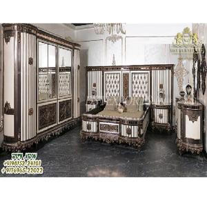 Ensemble de meubles de chambre principale luxueux, meubles de chambre moderne avec finition métallique, sculpté à la main, qualité supérieure, 2 pièces - Product Image 1