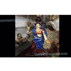 Rajasthani Garba รูปปั้นผู้หญิงที่สวยงามรูปปั้นผู้หญิงไฟเบอร์รูปปั้นผู้หญิงที่น่าสนใจ - Product Image 1