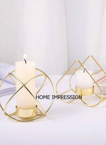 Portavelas de Hierro Dorado, Portavelas de Vidrio para Accesorios de Iluminación - Product Image 4