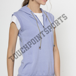 เสื้อกันหนาวครอปแขนกุดมีฮู้ดสำหรับผู้หญิง,ลายดอกไม้ - Product Image 2