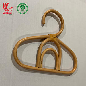 Cintre en rotin naturel fait à la main Design vintage classique pour une maison soignée pour une chambre à coucher Vêtements de poupée Crochet de manteau en gros - Product Image 5